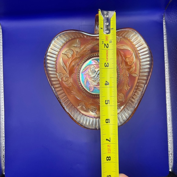 Vintage Dugan Marigold Carnival Glass Windflower Nappy Dish, Sauce Server - Picture 13 of 13